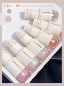 Set de sombras de ojos líquidas con purpurina en varios colores y tapas de ositos