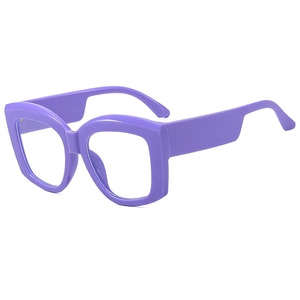 Occhiali quadrati oversize viola da donna con lenti filtro luce blu alla moda
