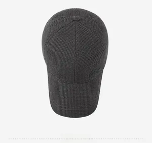 Overhead view of a dark gray thermal baseball cap with textured knit and Star embroidery