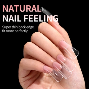 Ultra-thin transparent natural duck-shaped full cover false nail tips set 600 pieces