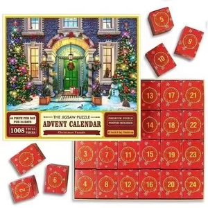 Christmas Advent Calendar 1008-piece jigsaw puzzle with 24 small countdown boxes