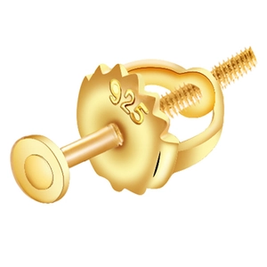 925 marked gold screw back earring nut made of polished stainless steel for jewelry making