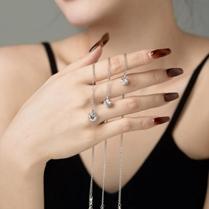 Three sizes of 925 sterling silver necklaces with sparkling cubic zirconia pendants