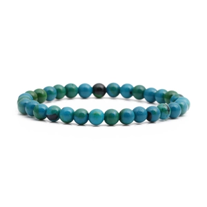 Lapis Lazuli phoenix beaded bracelet with blue and green natural stone textures