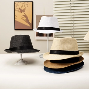Classic summer fedora straw hats for men and women available in multiple stylish colors
