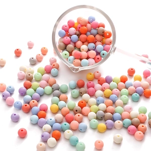 8-16mm colorful matte acrylic round beads for DIY jewelry making and necklaces