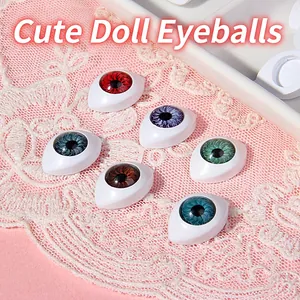 Acrylic Doll Eyes Oval Boat Shape DIY Craft Accessories Realistic Iris Texture For BJD Handmade Dolls Multi Colors