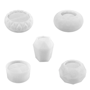 Five geometric silicone molds for succulent pots, candles and resin DIY crafts