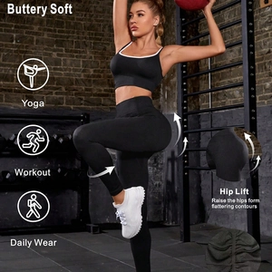 Women's seamless high waist yoga set with butt lifting sports bra and leggings