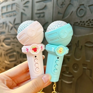 Creative mini recording microphone keychain cute bag charm and fun student toy pendant
