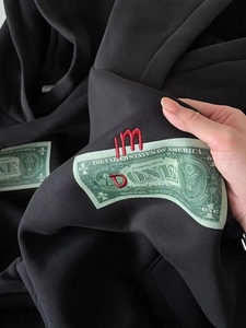 Heavy cotton black hoodie for women featuring premium embroidery and creative street print