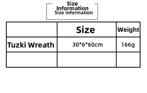 Easter bunny wreath dimensions showing size of 30x6x60cm and weight for holiday decor