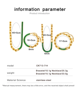 Detailed sizing chart for stainless steel horseshoe link necklaces and bracelets
