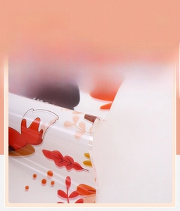 Detail of reinforced corners and inner overlock stitching on autumn print gift bag