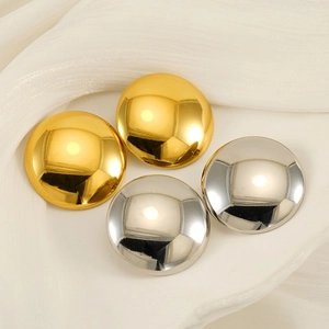 Orecchini A Lobo A Sfera Tonda Placcati Oro 18K Acciaio Inossidabile 304 Minimalista Stile INS Di Tendenza Per Donna