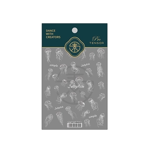Pro TENSOR TS-685 Jellyfish Party nail stickers with semi-transparent jellyfish illustrations