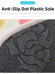 Detailed close-up of non-slip dotted backing and woven edge on floral bathroom rug