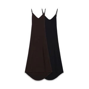Women Maxi Slip Dress Polyester V Neck Sleeveless Backless High Slit Elegant Party Casual Long Dress For Women