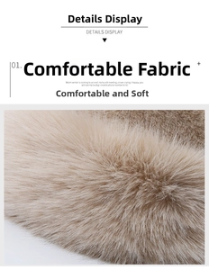 Macro shot of faux mink fur texture in beige, highlighting the soft and glossy fabric