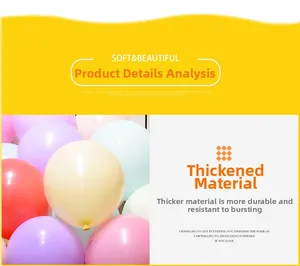 Detail of thickened latex macaron balloons showing high durability and explosion-proof texture
