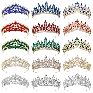 Baroque Vintage Luxury Bridal Tiara Crown Alloy Rhinestone Crystal Hair Accessories For Wedding Prom Party Pageant Women
