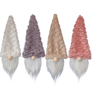 Christmas gnome wine bottle gift bags in four colors with long plush beards