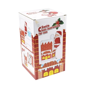 Electric musical Santa Claus climbing chimney toy packaging box with 3 AA battery power