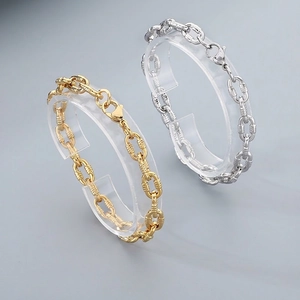 Edelstahl Gliederkette Armband Unisex Hip Hop Mode Schmuck Vakuumbeschichtet Langanhaltende Farbe