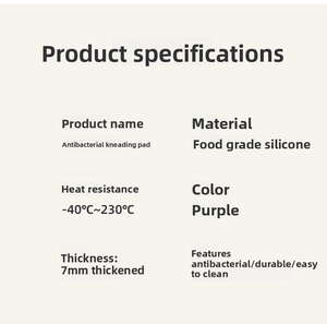 Specifications of purple food-grade silicone baking mat with heat-resistant 7MM thickness