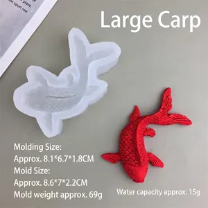 Macro view of koi fish silicone mold showing scale texture and molded carp resin