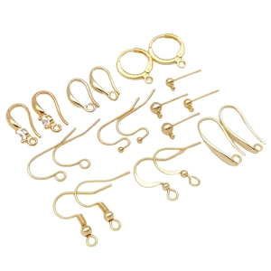 Gold plated earring hooks and studs collection for DIY jewelry making accessories