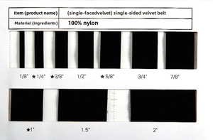 Comparison of 10 different widths of 9mm black single-faced velvet ribbons for DIY crafts