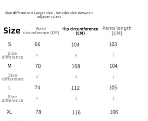 Size chart showing waist, hip, and length for women loose button cardigan pants set
