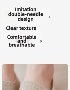 Detail of breathable low-cut cotton socks showing double-needle knit texture and pattern