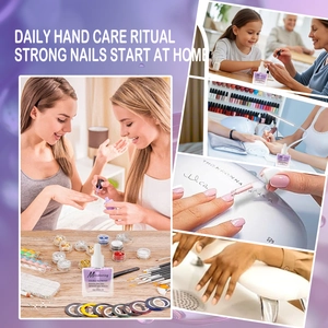 Coffret d'huile de soin bicolore pour ongles avec accessoires de manucure professionnels