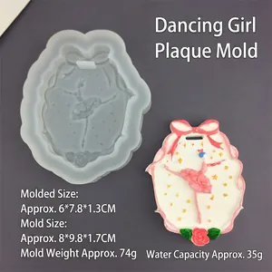 Moule en silicone détaillé pour ballerine en plâtre et ornements pendentifs en résine