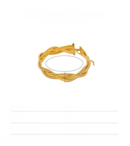 Detailed size chart for 18K gold plated woven stainless steel chunky choker necklace