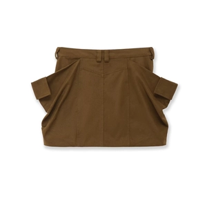 Mini-jupe cargo marron moderne à taille haute avec de grandes poches latérales