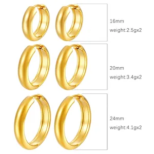 Orecchini a cerchio rotondi 5MM placcati oro 18K in varie specifiche di dimensioni
