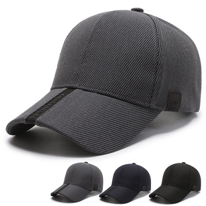 Baseball Cap For Men Acrylic Ribbed Texture Curved Brim Adjustable Outdoor Sport Sunshade Hat