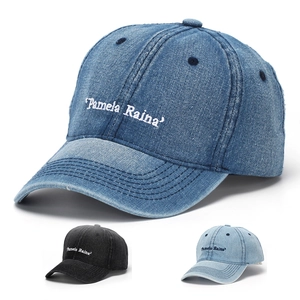 Baseball Cap Washed Cotton Denim Hat Letter Embroidery Adjustable Metal Buckle Vintage Casual Sun Shading Breathable
