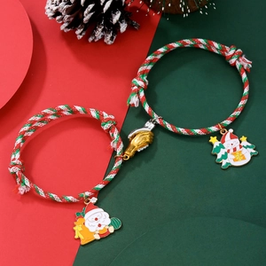 Weihnachtsarmbänder mit Magnetverschluss, Weihnachtsmann und Schneemann Motiv