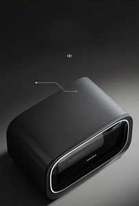 Detail of matte wall-mounted tissue box with anti-fingerprint surface finish