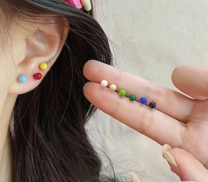 Colorful dopamine round ball stud earrings in vibrant candy colors for women and girls