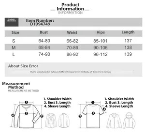 Size guide for women's halter backless evening dress with bust, waist and hip measurements