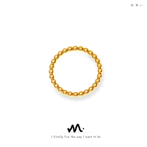 Beaded Ring Stainless Steel Gold Plated Minimalist Stackable Elegant Jewelry For Women Fashion Commute Style