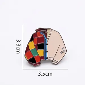 Creative enamel cardigan brooch with patchwork geometric colors and star design