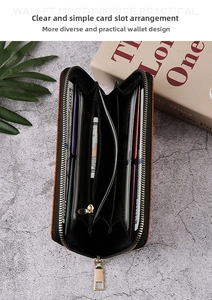 Detailed interior of long Halloween wallet showing card slots and zipper pocket