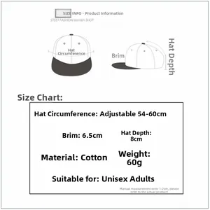 Size chart showing dimensions for camouflage military cap with adjustable 54-60cm strap