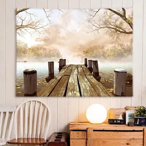 Decorative Wall Tapestry Polyester Fabric HD Printing Nature Landscape Forest Wolf Animal Designs For Home Bedroom Dorm Decor